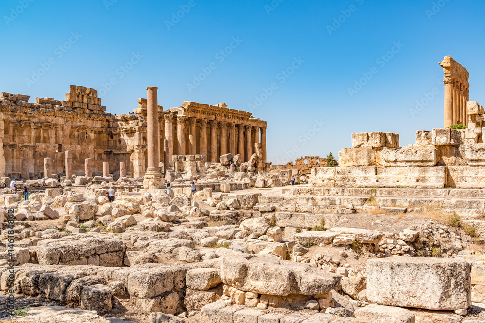 Baalbek in Lebanon. Baalbek is located about 85 km northeast of Beirut and about 75 km north of Damascus. It has led to its designation as a UNESCO World Heritage Site in 1984. 