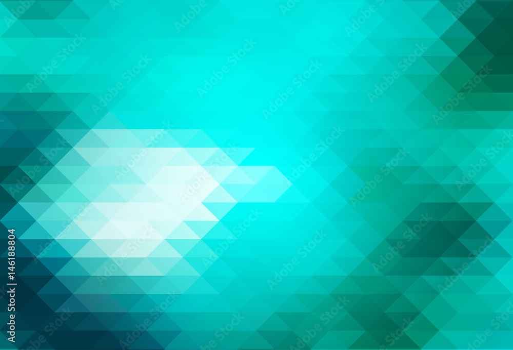 Fototapeta premium Turquoise green rows of triangles background