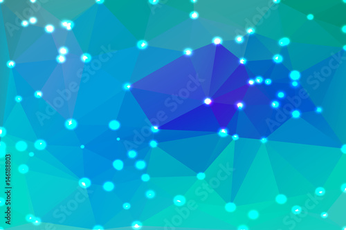 Turquoise blue purple geometric background with lights