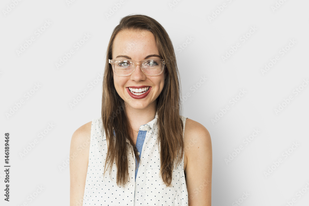 Young Woman Smiling Cheerful Concept Young Woman Smiling Cheerful Concept