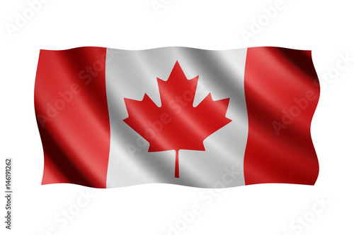 Flag of Canada isolated on white, 3d illustration