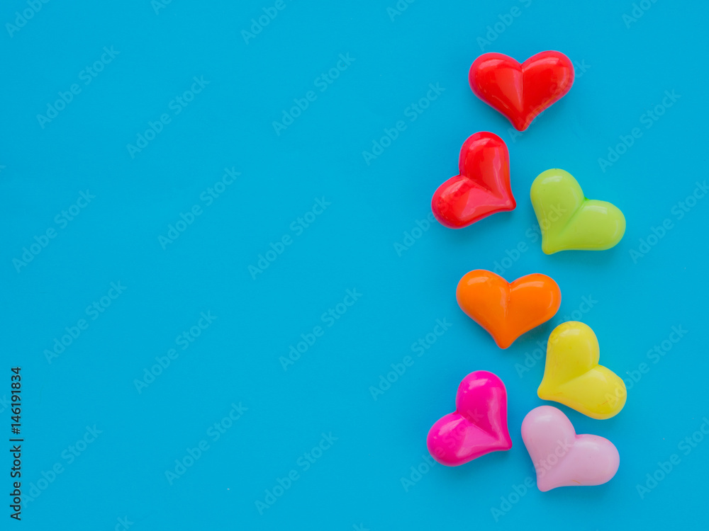 colorful heart on blue background