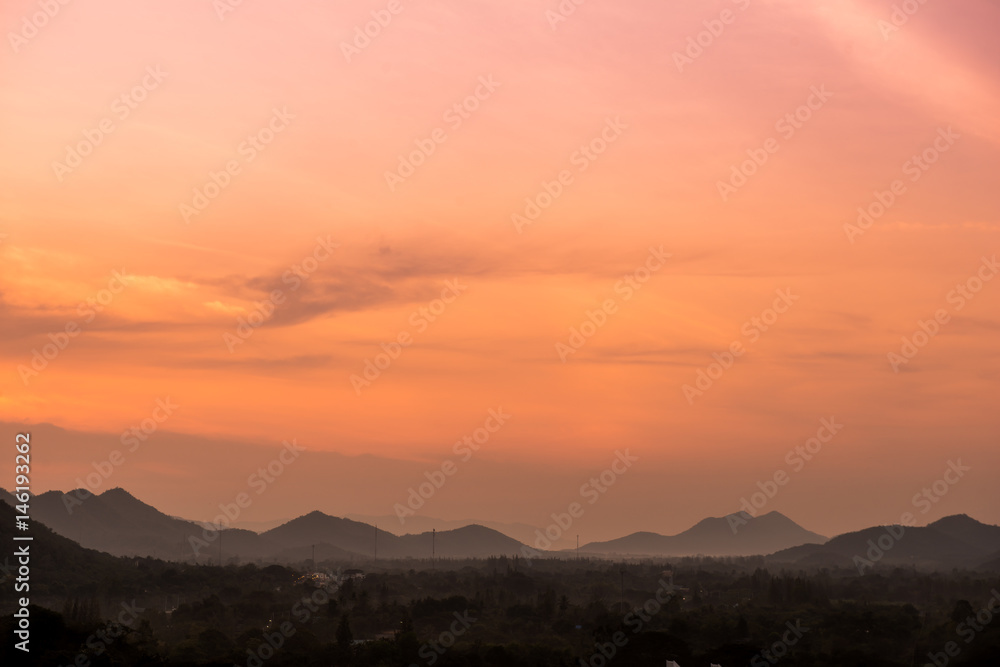 orange sky sunrise landscape