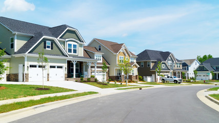 Street of suburban homes