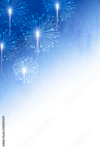 花火 暑中見舞い 風景 背景 Stock Vector Adobe Stock