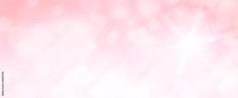 Bokeh rosa Himmel mit strahlender Sonne