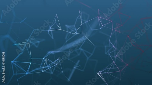 beautiful cg generated 3d seamless loop abstract background with geometry lines and dots