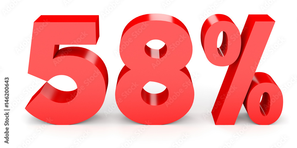 Fifty eight percent off. Discount 58 %. Fifty eight percent off. Discount 58 %.