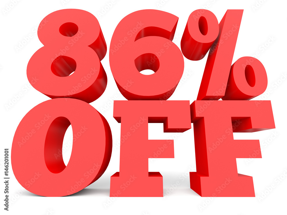 Eighty six percent off. Discount 86 %. Eighty six percent off. Discount 86 %.