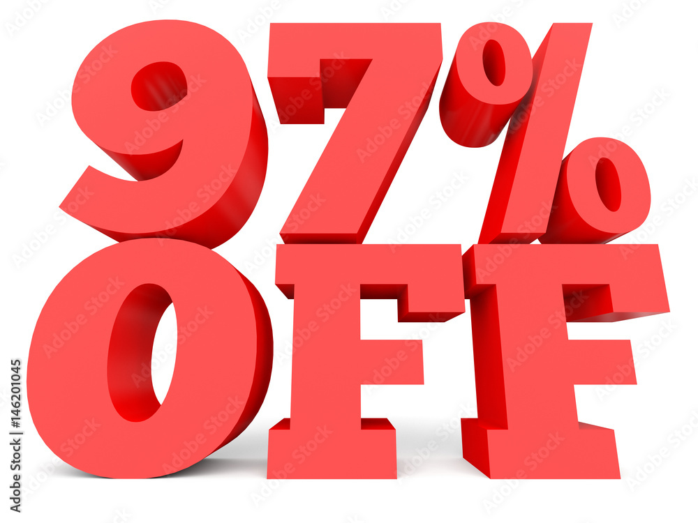 Ninety seven percent off. Discount 97 %. Ninety seven percent off. Discount 97 %.