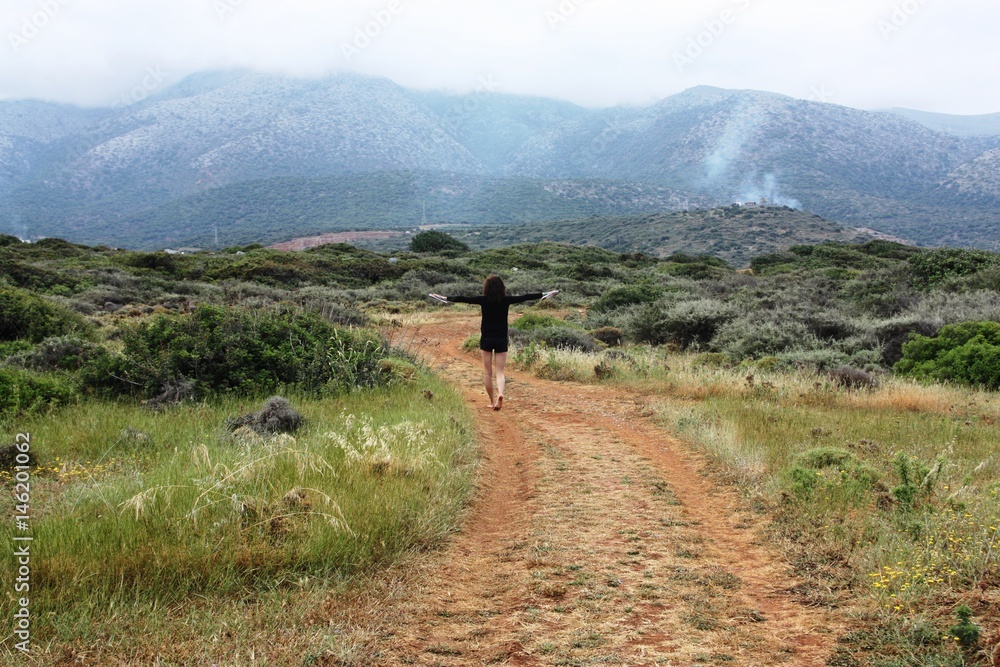 Obraz premium Landscape in Greece / Way / tracking
