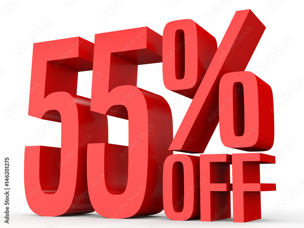 Fifty five percent off. Discount 55 %. Fifty five percent off. Discount 55 %.