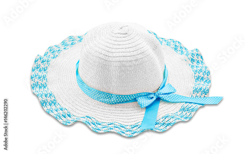Beautiful blue beach women hat.