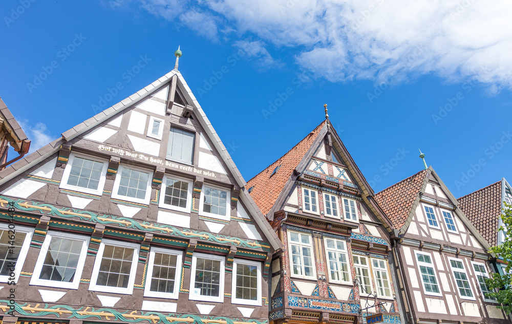 CELLE, GERMANY - JULY 2016: Beautiful medieval buildings of Celle. The city is a major attraction in Germany