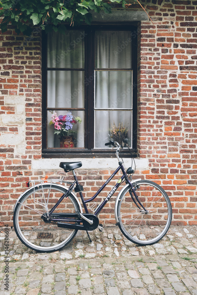 Bicycle parked in a house