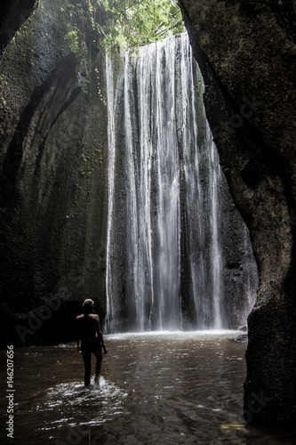 Tukad Cepung is a beautifule waterfall in the center of Bali, Indonesia