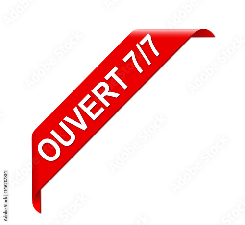 ouvert 7 jours sur 7 bannière coin rouge