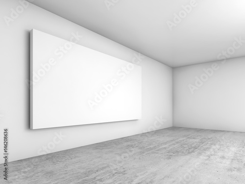 3d white interior background  blank banner