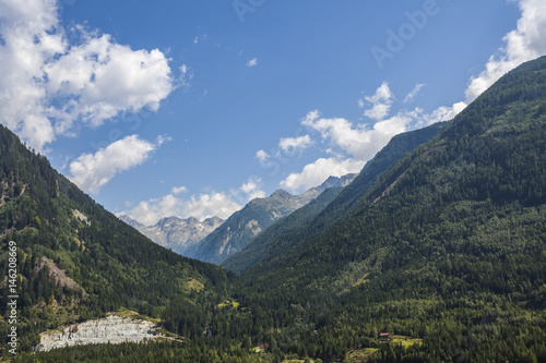 Village at the foot of high mountains