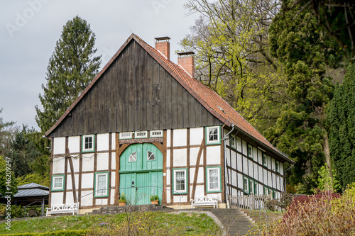 Fotografie Fachwerkhaus im Botanischen Garten in Bielefeld