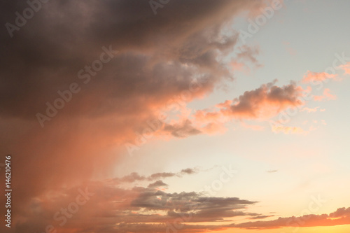 Red and orange sky in the sunset