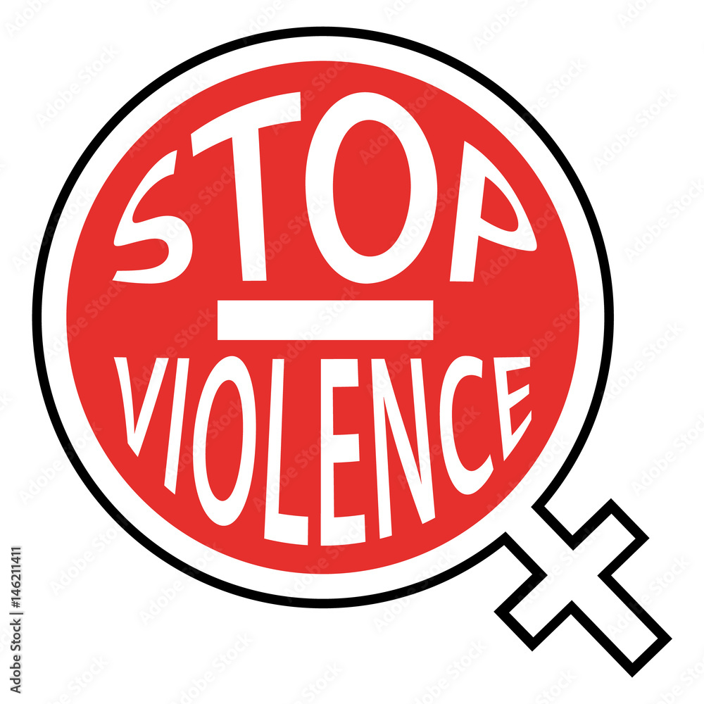 Stop violence red icon.