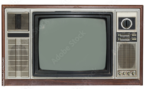 Vintage TV Screen Clipping path no Background 