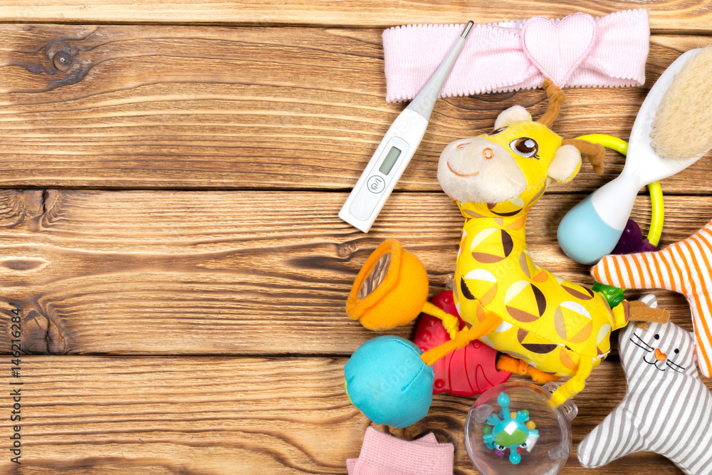 Obraz premium Baby accessories on table