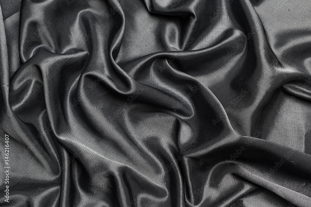 Fototapeta premium Black silk fabric background