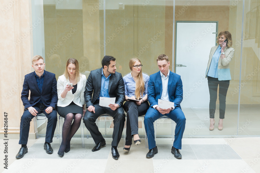 Business people waiting for job interview