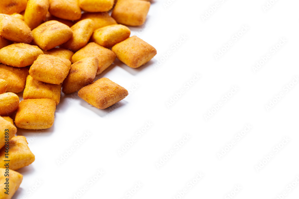 Cracker cookies isolated on white background Cracker cookies isolated on white background
