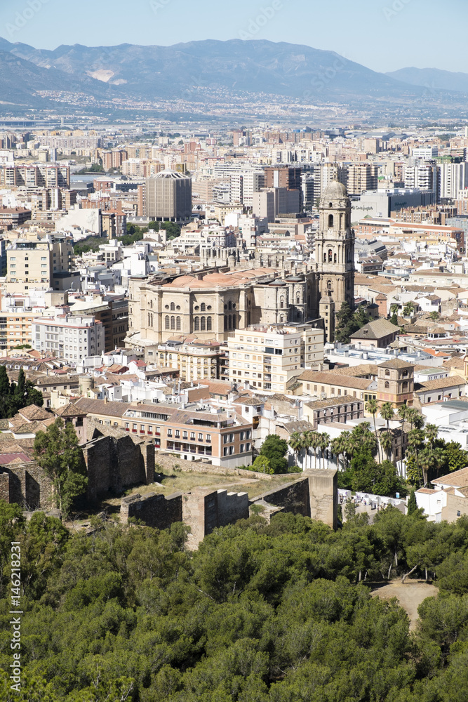 Málaga, vista desde Giibralfaro.