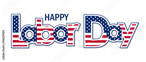 LABOR DAY Banner with American Flag photo