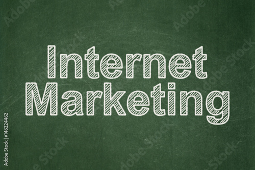 Marketing concept: Internet Marketing on chalkboard background