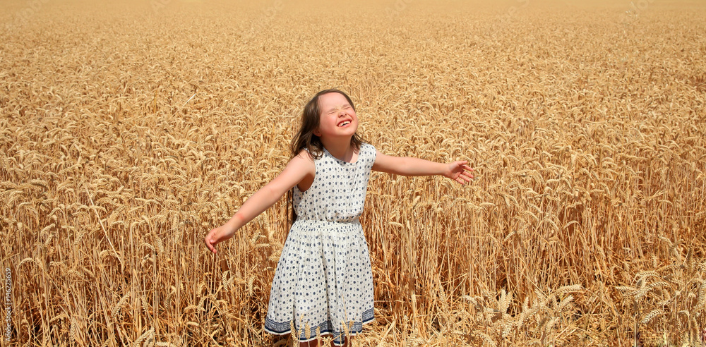 Young girl have fun in the wheat field Young girl have fun in the wheat field