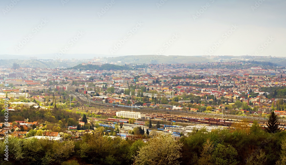Beautiful panorama of Brno city. Czech Republic.