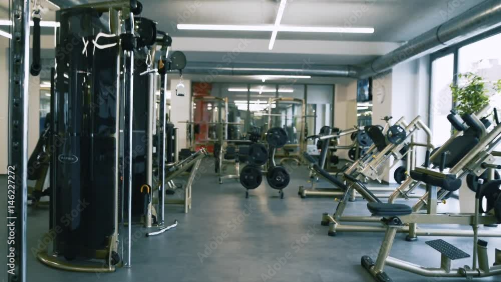 Gym with various exercise machines in it Gym with various exercise machines in it