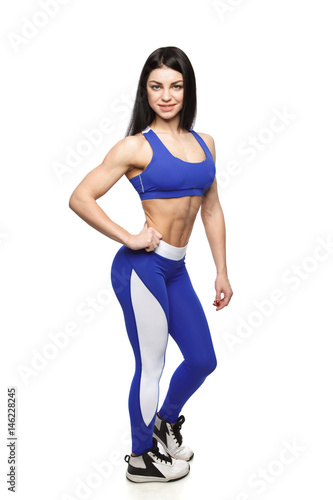 Athletic woman on white background © Restyler