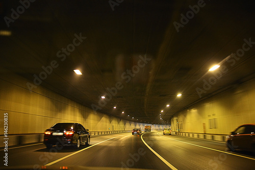 tunnel road car city blur