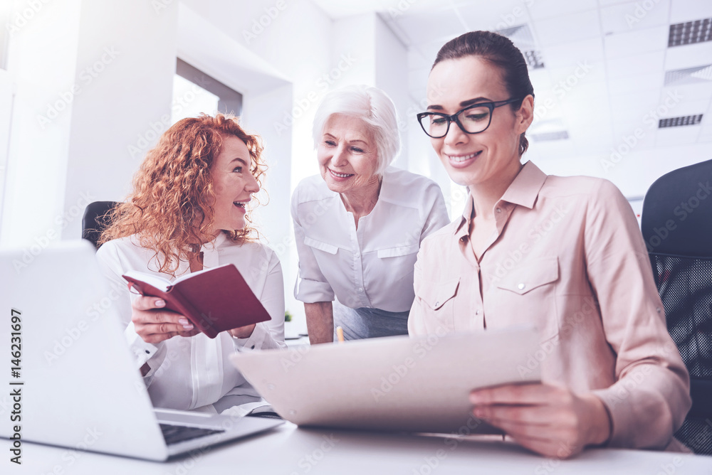 Amazing women working very attentive Amazing women working very attentive