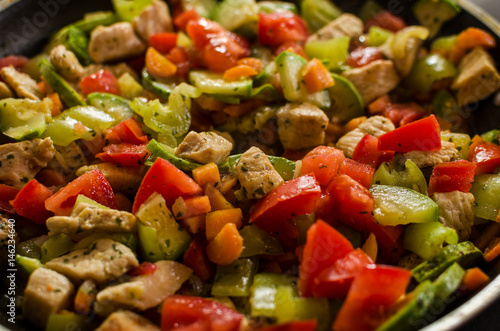 Chicken meat with vegetables