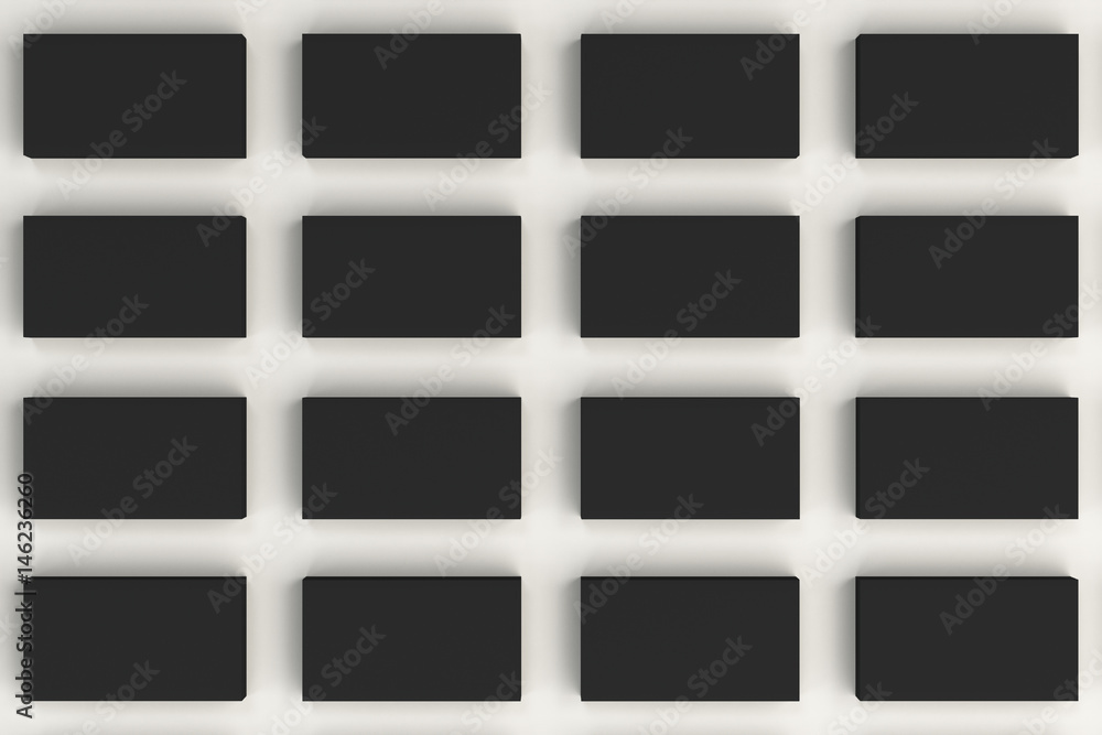 Black blank business cards mock-up on white background Black blank business cards mock-up on white background