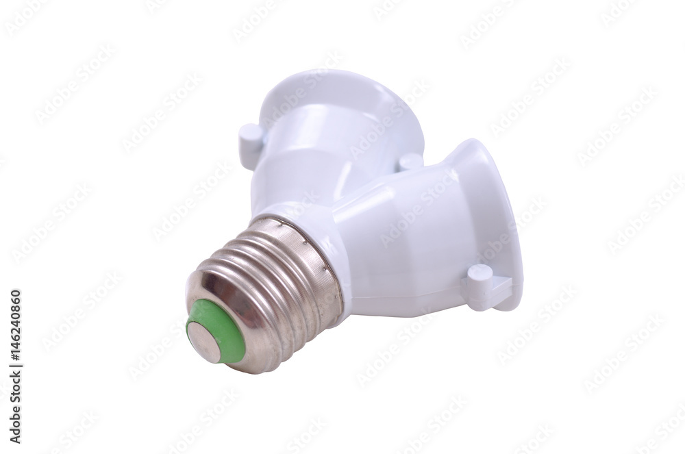 Light Bulb Socket Splitter isolated on white background. Light Bulb Socket Splitter isolated on white background.