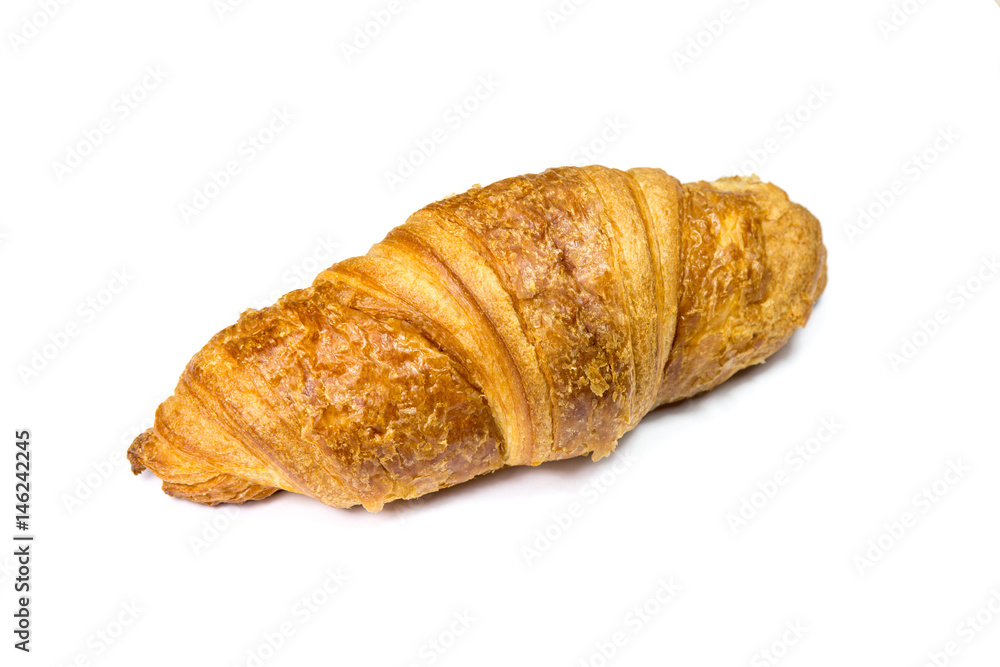 One croissant isolated on white background One croissant isolated on white background