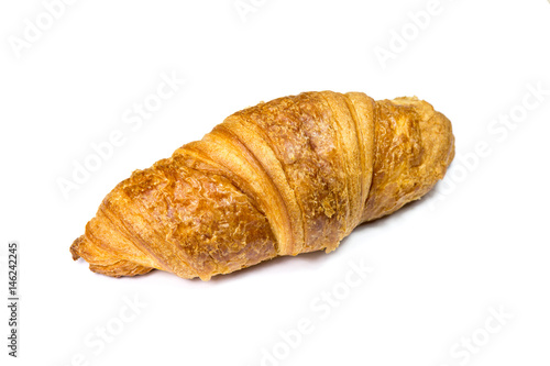 One croissant isolated on white background