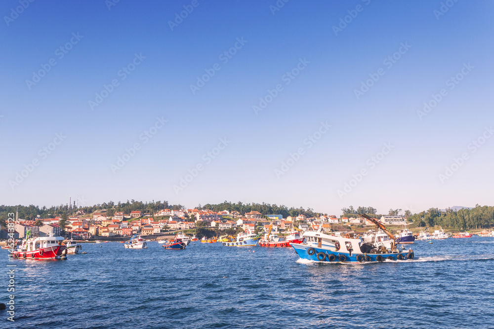 Boats in Arousa Island