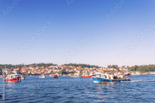 Boats in Arousa Island
