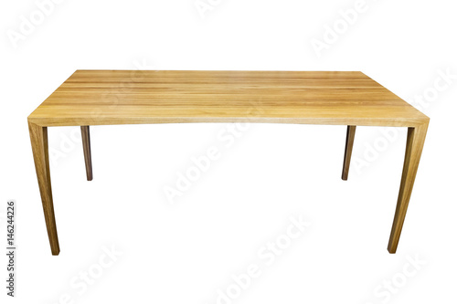 Table made of oak. White background, isolated