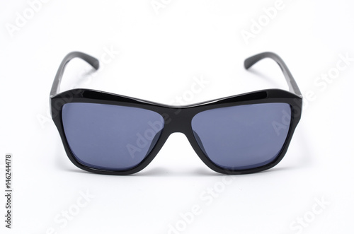 Mens sunglasses in thick black plastic frame isolated on white © vitaly tiagunov