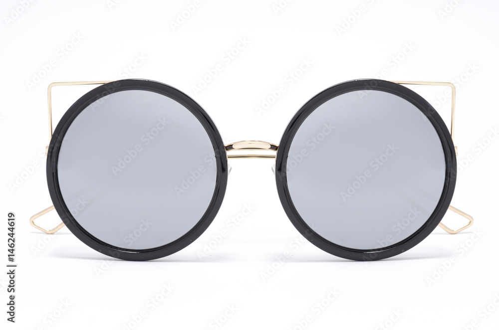 Fototapeta premium round sunglasses with cat's Ear isolated on white